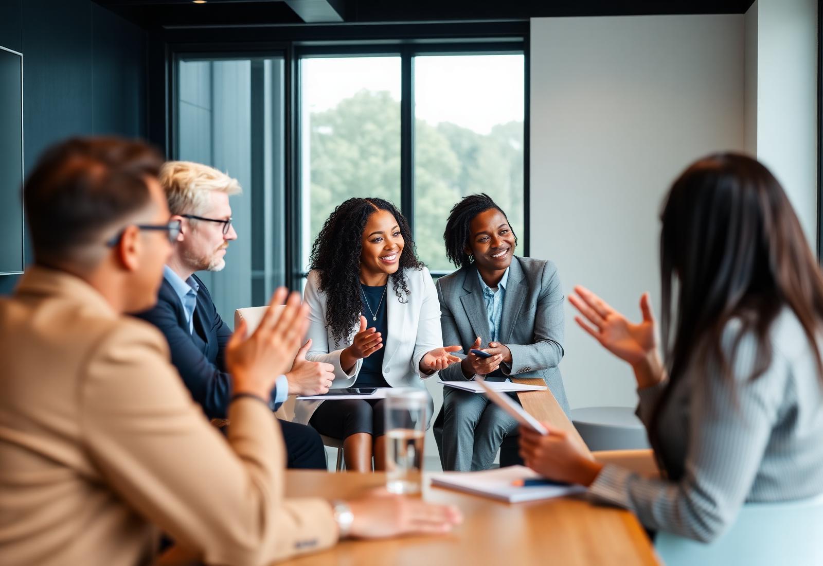 Diverse team in a consulting and training session